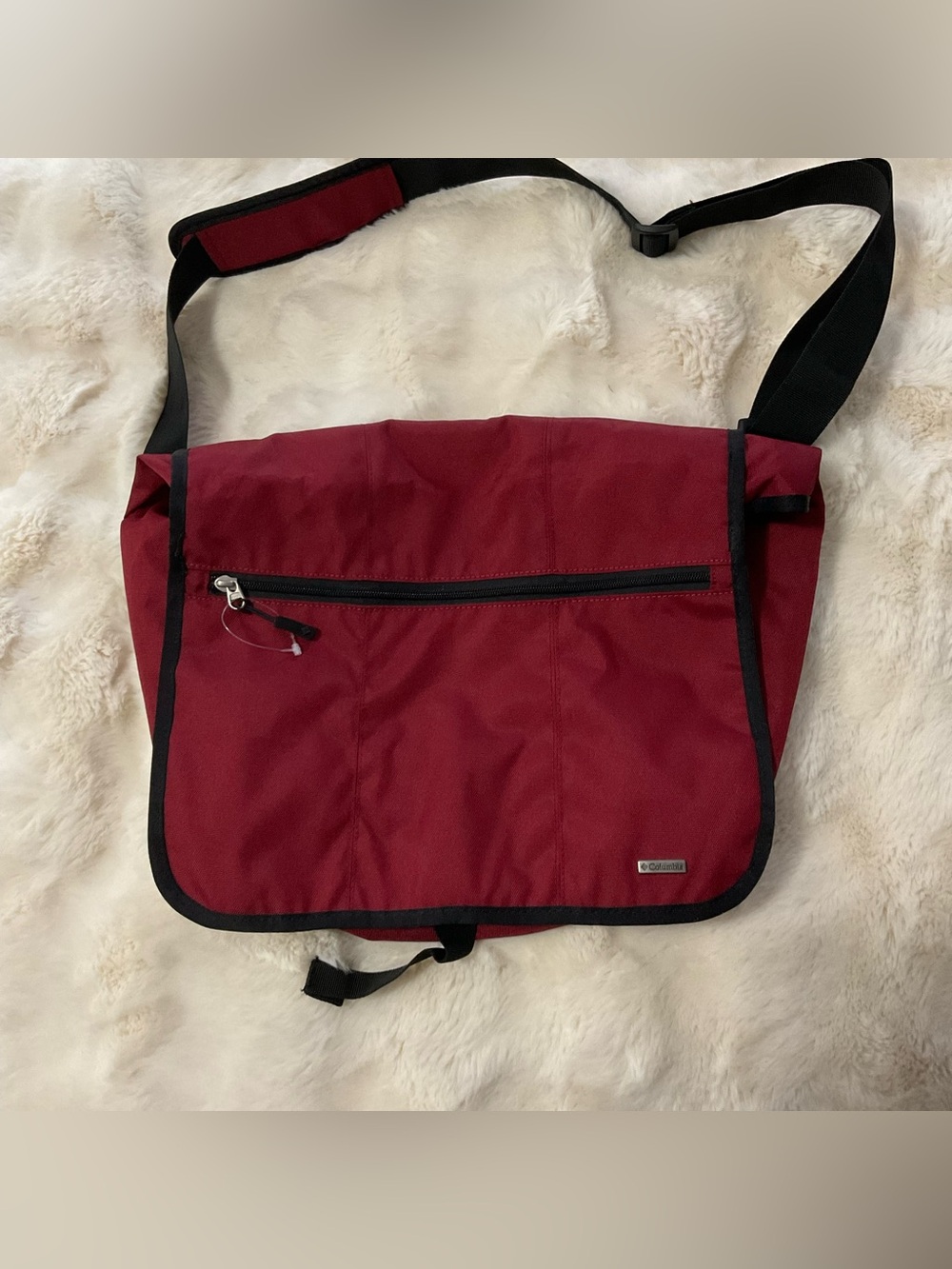 Columbia red messenger bag, vintage & rare, unisex